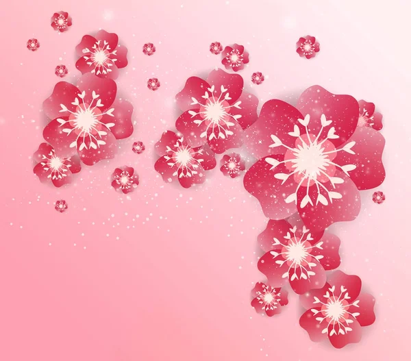 Chinese new year background blossom sakura branches — Stock Vector
