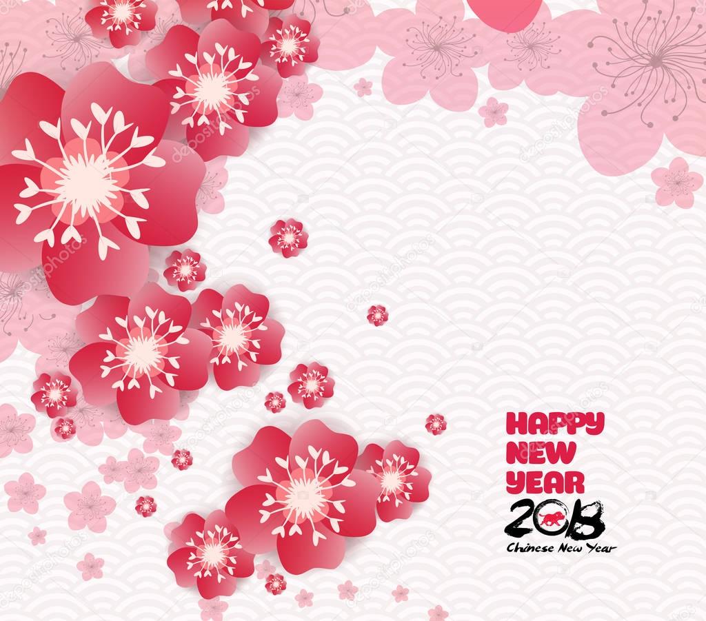 Chinese new year graphics. Blossom background
