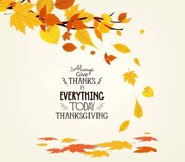 Happy Thanksgiving Day. Vector Illustration of an Autumn Design. Autumn tree background — Stock Vector