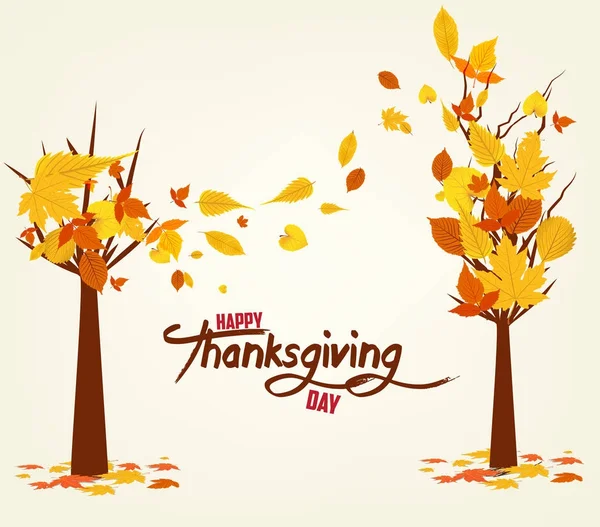 Happy Thanksgiving Day. Vector Illustration of an Autumn Design. Autumn tree background — Stock Vector