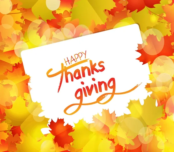 Happy Thanksgiving Day. Autumn Background with blank paper — Stock Vector