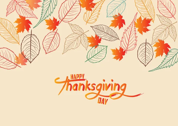 Happy Thanksgiving Day. Fall Leaves Background — Stock Vector