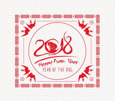 Mutlu çene yeni yıl 2018 kart yıl köpek