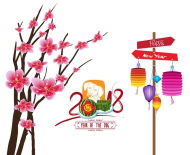 Mutlu yeni yıl 2018 zodyak köpek. Ay yeni yıl