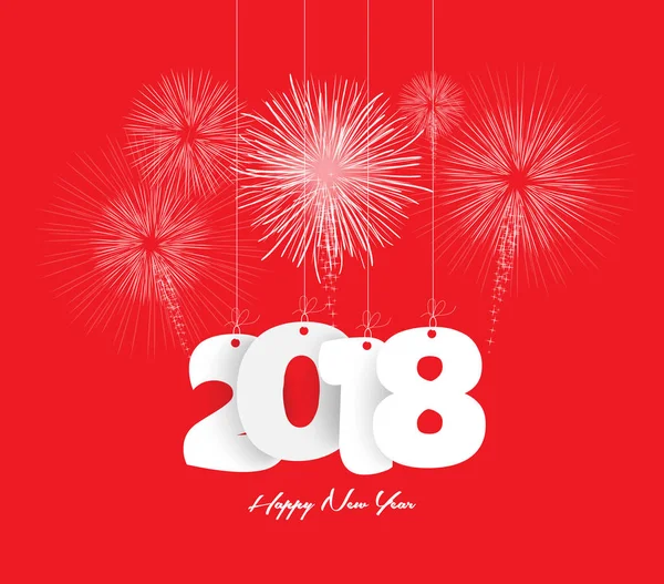 Feliz Año Nuevo 2018 Fuegos artificiales — Archivo Imágenes Vectoriales