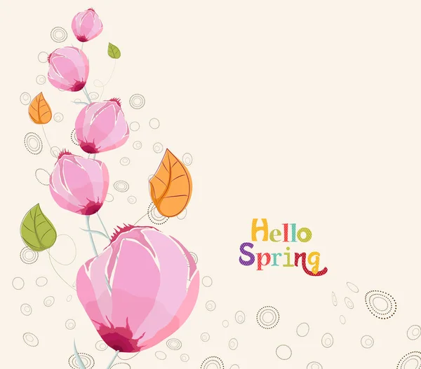 Ramas Decoración Con Flores Primavera — Vector de stock