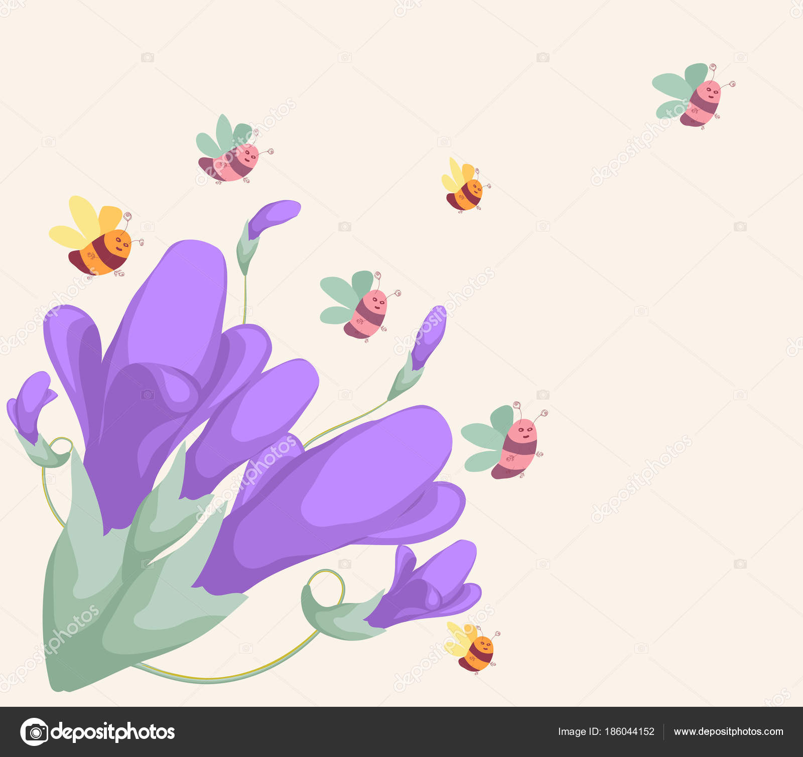 Sfondo Disegno Con Fiori Primavera — Vettoriale Stock