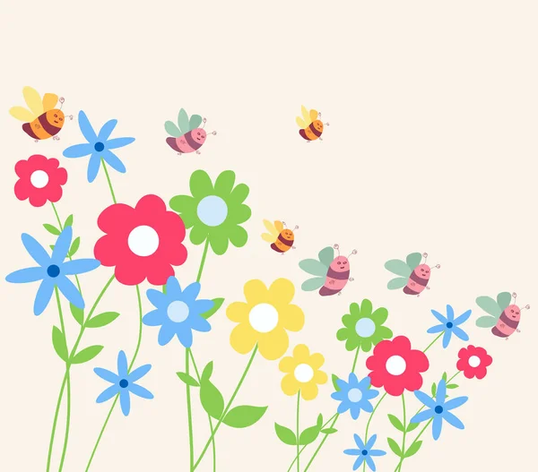Background Design Spring Flowers — Stock Vector