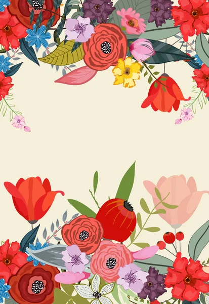 Blühende Frühling Rahmen Hintergrunddesign — Stockvektor