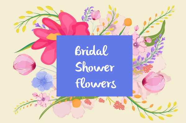 Gouacheblumen Clipart Hübsche Blumen Hochzeit — Stockvektor