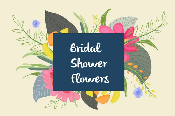 Gouacheblumen Clipart Hübsche Blumen Hochzeit — Stockvektor