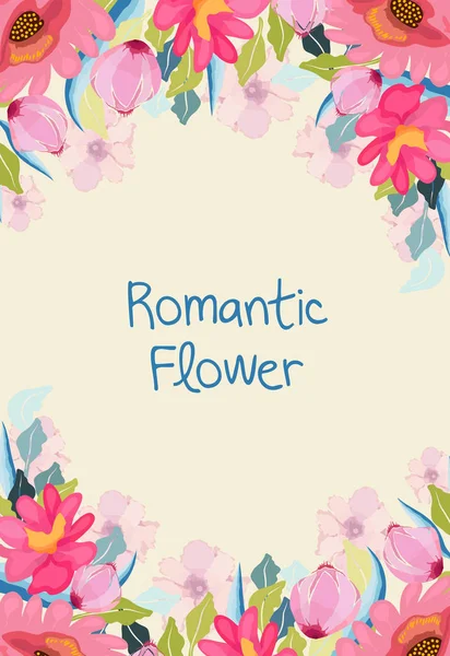 Flor Romántica Invitación Boda Matrimonio Novia Cumpleaños San Valentín — Vector de stock