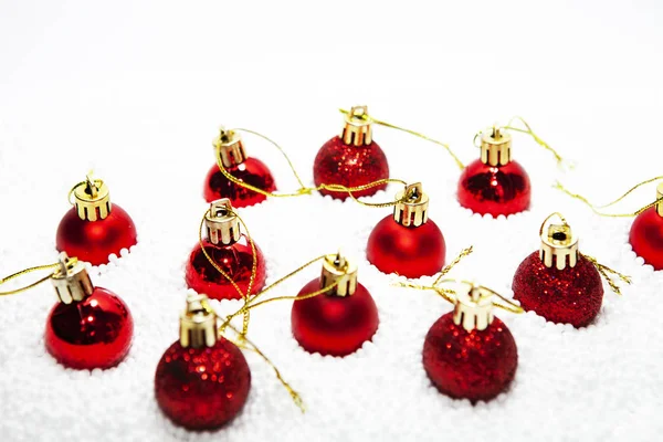 Carte Noël Illustration Avec Des Boules Boules Décorations Ornements Sur — Photo