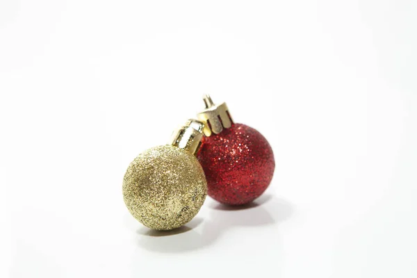 Christmas Gränsen Guld Ornament Och Grenar Isolerad Vit Bakgrund — Stockfoto