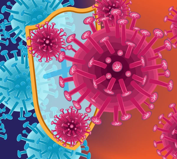 Virus Protezione Vettore Web Banner Sito Web Modello Pagina Epidemia — Vettoriale Stock