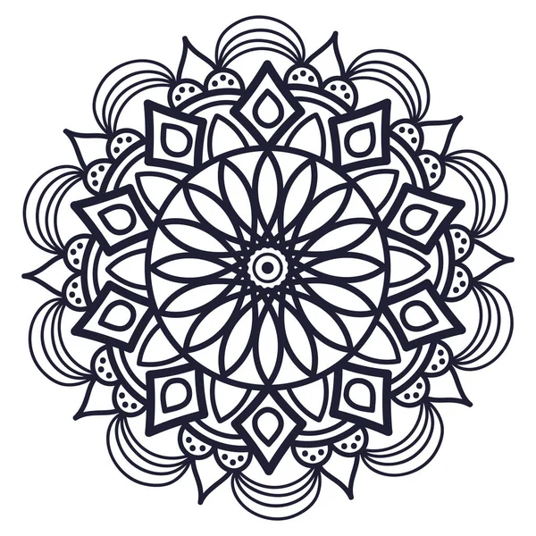 Mandalas Para Colorear Libro Adornos Decorativos Redondos Forma Flor Inusual — Vector de stock