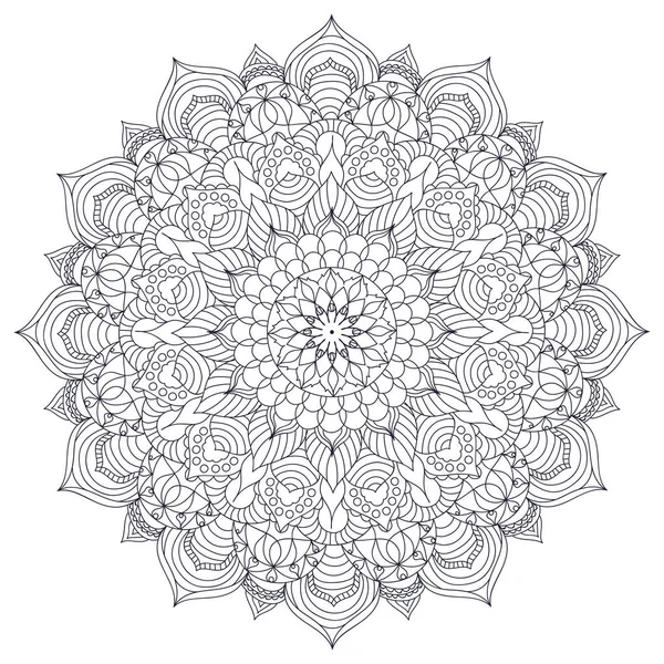 Mandala Libro Colorare Decorativi Ornamenti Rotondi Forma Fiore Insolita Vettore — Vettoriale Stock