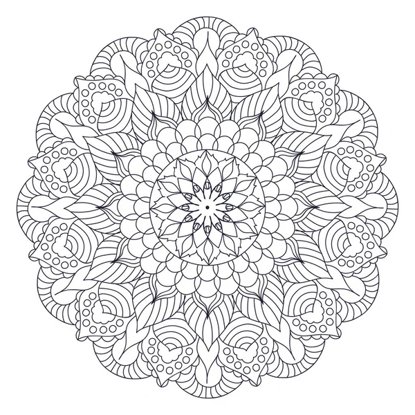 Mandalas Para Colorear Libro Adornos Decorativos Redondos Forma Flor Inusual — Vector de stock