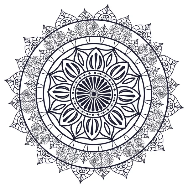 Mandalas Para Colorear Libro Adornos Decorativos Redondos Forma Flor Inusual — Vector de stock