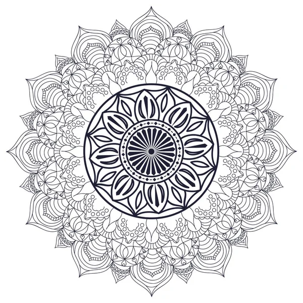Mandala Libro Colorare Decorativi Ornamenti Rotondi Forma Fiore Insolita Vettore — Vettoriale Stock