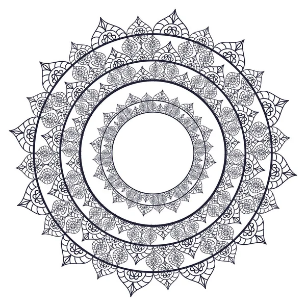 Mandala Libro Colorare Decorativi Ornamenti Rotondi Forma Fiore Insolita Vettore — Vettoriale Stock