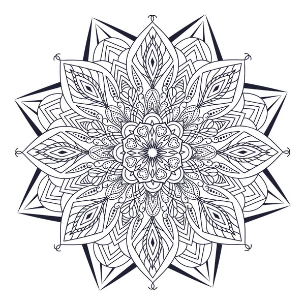 Mandala Fiori Elementi Decorativi Vintage Schema Orientale Illustrazione Vettoriale Islam — Vettoriale Stock