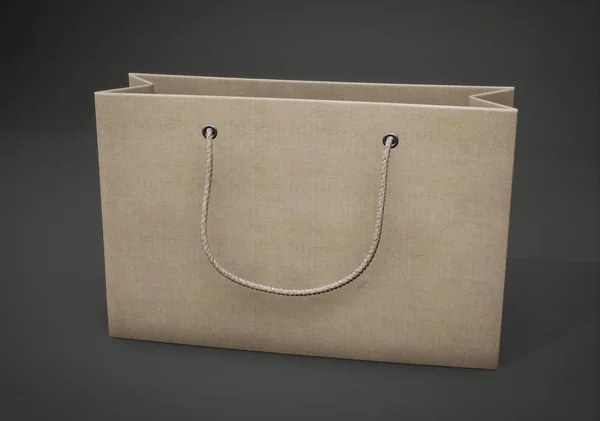 Paquete de cartón para compras. Compras de papel vacías. 3d renderizar — Foto de Stock