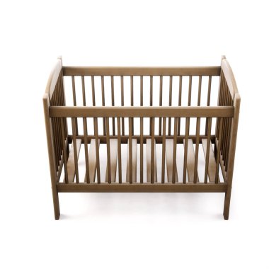 Beyaz arka plan üzerinde izole karyolası yatak. 3D render.