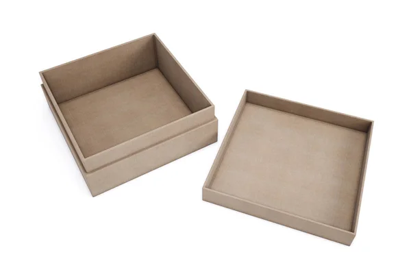 Макет картонных коробок для вашего дизайна. Изолированный на белой спине — стоковое фото