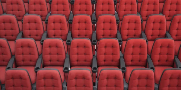 Asientos de cine. renderizado 3d. Filas sillón primer plano . — Foto de Stock