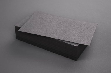 iş kartı 3D render. Boş şablon siyah iş araba