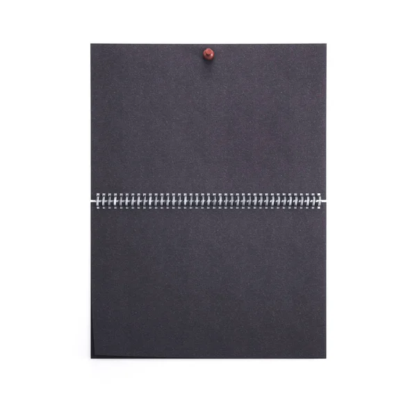 Schwarze leere Kalenderwand-Vorlage isoliert auf weißem Hintergrund. — Stockfoto