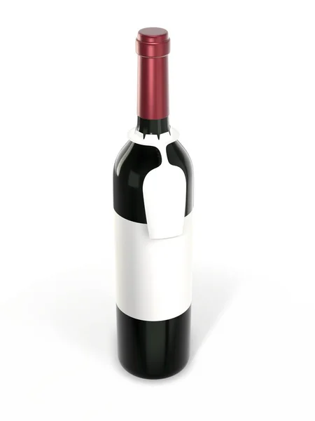 Wine bottle mockup with blank label isolated on white background — Stock Photo, Image