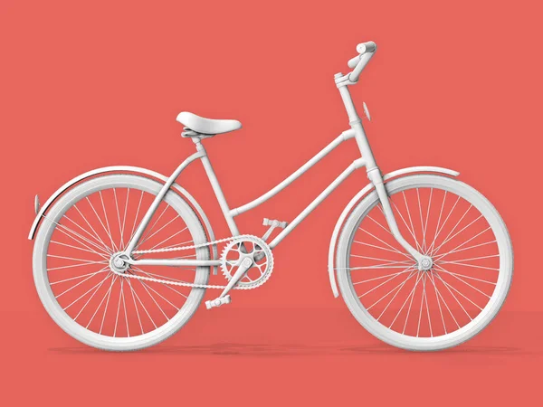 Bicycle on a pink (salmon) pastel background. — 스톡 사진