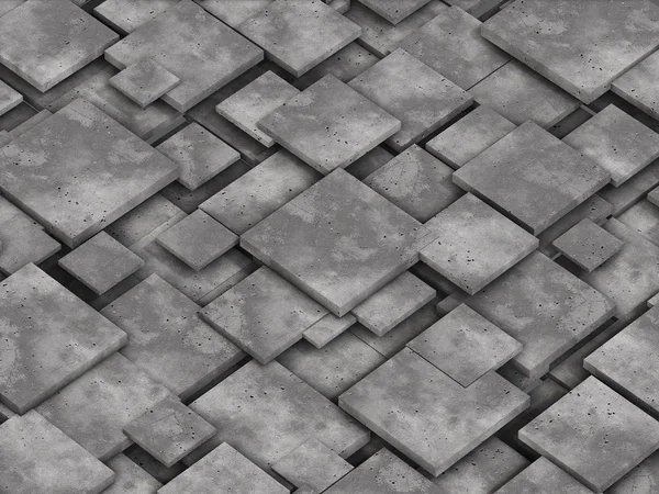 Background of concrete square blocks. 3d rendering — Stock Photo, Image