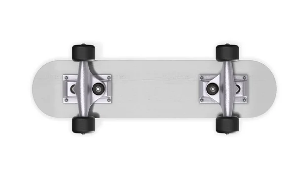 Skateboard rovesciato su sfondo bianco. rendering 3d — Foto Stock