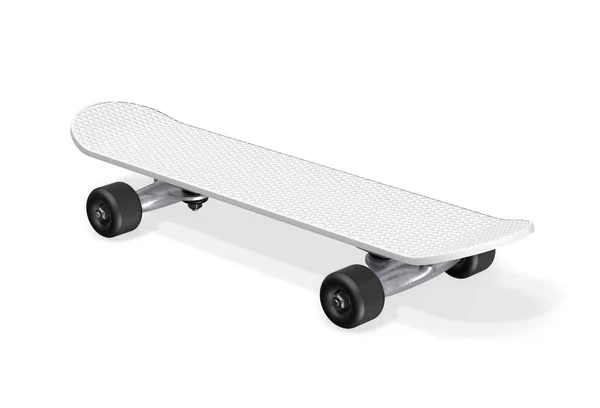 Skateboard auf weißem Hintergrund. 3D-Darstellung — Stockfoto