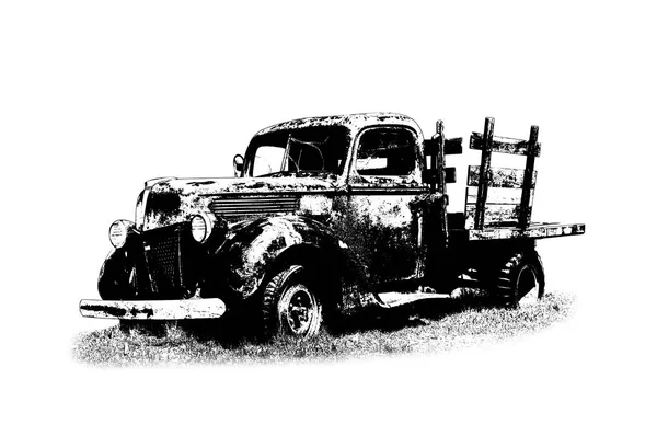 Pickup-Truck. alte Auto-Illustration. — Stockfoto