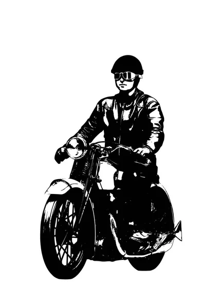 Ретро мотоциклиста — стоковое фото