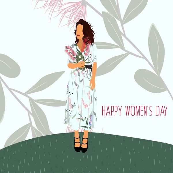 Feliz Día Las Madres Día Internacional Mujer Ilustración Con Mujeres — Vector de stock