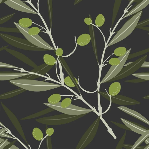 Seamless Background Olive Branch Leaves Ideal Printing Fabric Paper — Stock vektor