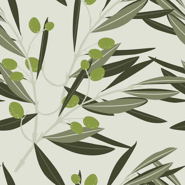 Seamless Background Olive Branch Leaves Ideal Printing Fabric Paper — Stock vektor