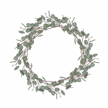 Çiçekli çelenk. vektör illüstrasyonu 