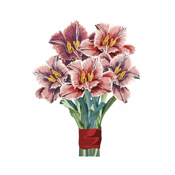 Bouquet Fleurs Tulipes Élément Conception Pour Carte Affiche Bannière Autre — Image vectorielle