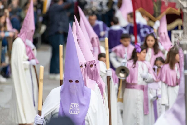 Salamanca Ισπανια Απριλιου 2019 Τυπική Σκηνή Της Ισπανικής Μεγάλης Εβδομάδας — Φωτογραφία Αρχείου