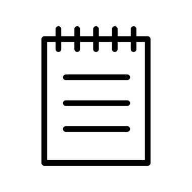 Beyaz Arkaplanı olan Not Defteri Simgesi