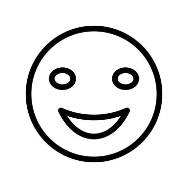 Beyaz Arkaplanlı Mutlu Gülümseme Simgesi