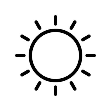 Beyaz Arkaplan ile Güneş Parlaklık Simgesi