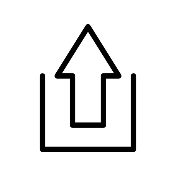 Šipka nahoru nebo nahrát ikonu s bílým pozadím — Stockový vektor