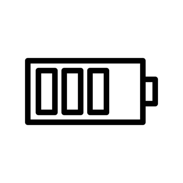 Less Charged Battery Icon With White Background — Stock Vector